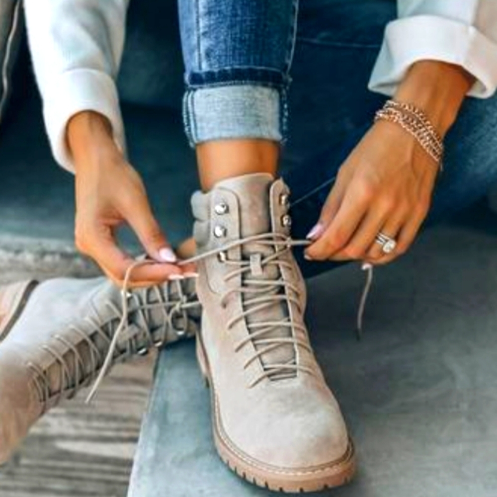 Giselle taupe lace up boots
